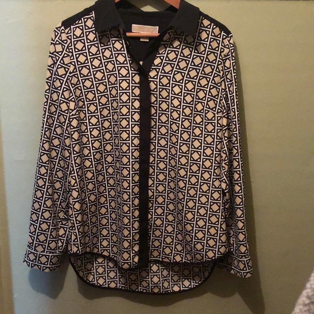 Michael Kors Diamond/Square Print Blouse